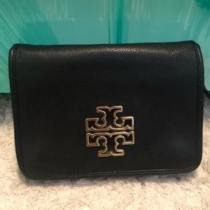 Tory Burch Black Crossbody Bag with Gold Logo
